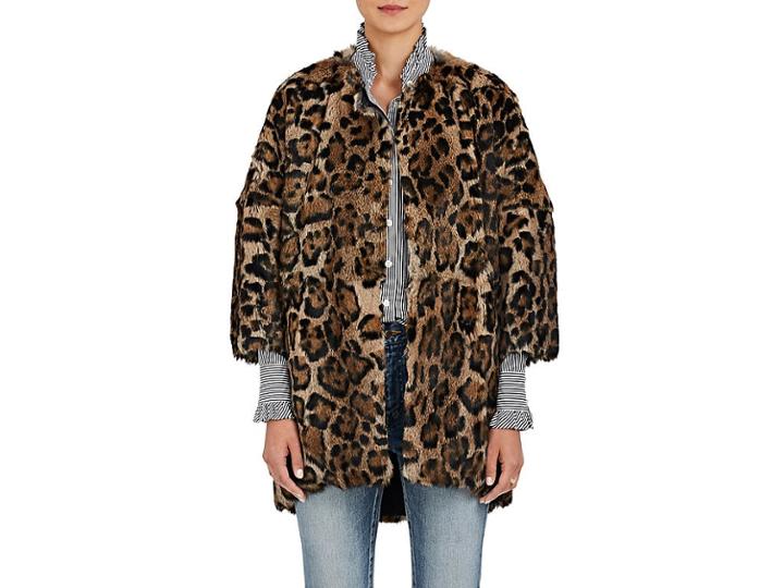 Barneys New York Women's Leopard-print Rabbit-fur Coat