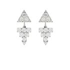 Ileana Makri Women's Diamond Pyramid Earrings-silver