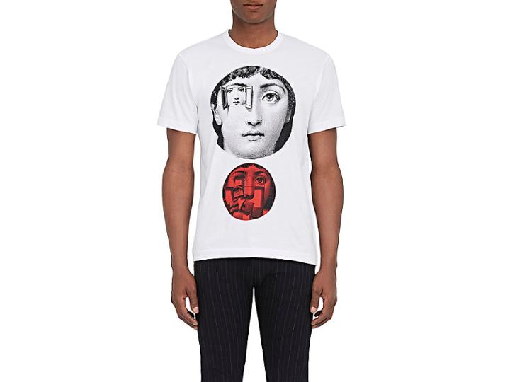 Comme Des Garons Men's Face-print Cotton T-shirt