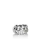 Emanuele Bicocchi Men's Sterling Silver Curb-chain Ring - Silver