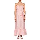 Lisa Marie Fernandez Women's Liz Polka Dot Linen Maxi Dress-pink