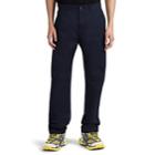 Balenciaga Men's Cotton Twill Flat-front Trousers - Navy