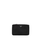 Prada Women's Leather-trimmed Small Pouch - Black