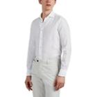 Bolzonella 1934 Men's Slub Linen Snap-front Shirt - White