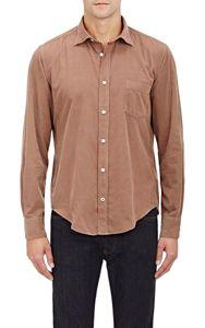 Hartford Micro-corduroy Shirt-brown
