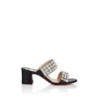 Christian Louboutin Women's Myriadiam Leather Slide Sandals - Black, Silver