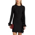 Valentino Women's Ruffled Wool-silk Shift Dress - Black