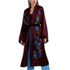 Alice Archer Women's Hadarah Embroidered Silk Kimono Jacket - Purple