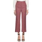 Fendi Women's Checked Wool Crop Trousers-red