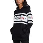 Givenchy Women's Logo-embroidered Striped Cotton Hoodie - Black
