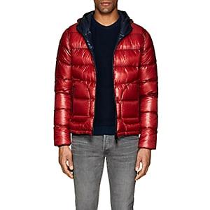 Herno Men's Hooded Ripstop Puffer Jacket-red