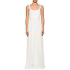 J. Mendel Women's Ballerina Pleated Silk Gown-white