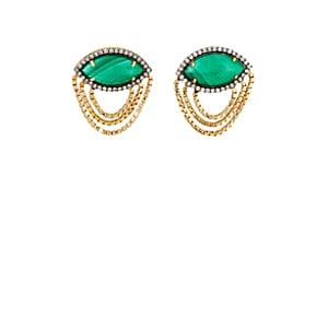 Sorellina Women's Axl Marquise Fringe Earrings - Green