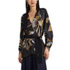 Zero + Maria Cornejo Women's Curve Floral Jacquard Kimono Jacket - Black