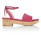 Valentino Garavani Women's Erin B. Suede Ankle-tie Sandals-pink