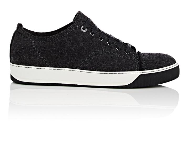 Lanvin Men's Cap-toe Felted Wool Sneakers