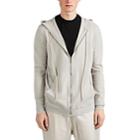 Rick Owens Men's Boiled Cashmere Zip-front Hoodie - Gray
