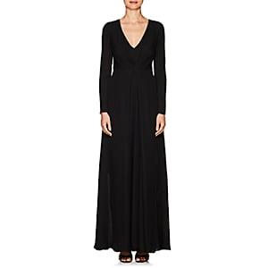 Giorgio Armani Women's Silk Chiffon Long-sleeve Gown-black
