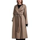 The Row Women's Helga Leather-trimmed Cashmere Wrap Coat - Gray