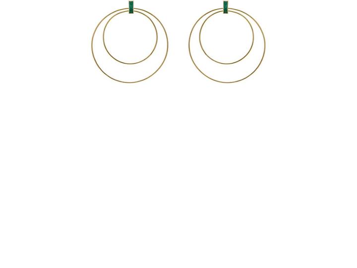 Ileana Makri Women's Emerald Hoop Earrings