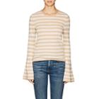 Barneys New York Women's Striped Cashmere Bell-sleeve Sweater - Beige, Tan
