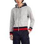 Moncler Men's Stripe-trimmed Cotton French Terry Hoodie - Gray