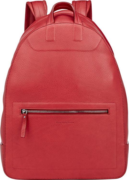 Maison Margiela Leather Backpack-red