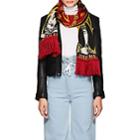 Y/project Women's Portrait Double-faced Wool-blend Scarf - Red