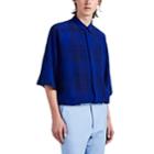 Haider Ackermann Men's Plaid Washed Silky Twill Oversized Shirt - Blue