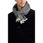 From The Road Men's Marala Chevron-weave Wool-cashmere Scarf - Charcoal