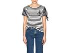 J.w.anderson Women's Knotted-sleeve Striped Cotton T-shirt