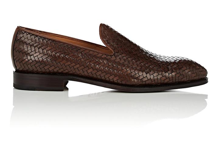 Carmina Shoemaker Men's Woven Leather Venetian Loafers