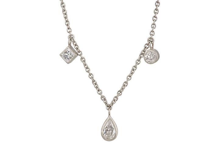 Malcolm Betts Women's White-diamond-tipped Cable-chain Necklace