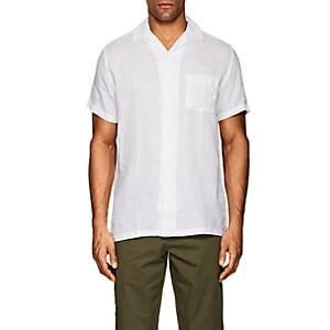 Onia Men's Vacation Linen Short-sleeve Shirt-white