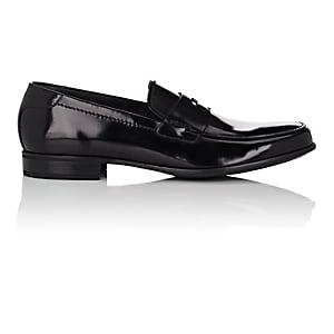 Prada Men's Spazzolato Leather Penny Loafers - Black