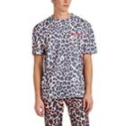 Calvin Klein 205w39nyc Men's Logo-embroidered Leopard-print Cotton T-shirt - Black