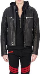 Balmain Leather Moto Jacket-black