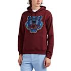 Kenzo Men's Tiger-embroidered Cotton Hoodie - Wine