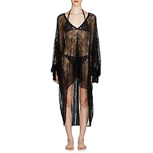 Saint Laurent Women's Gauzy Lace Caftan - Black