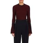 3.1 Phillip Lim Women's Flared-sleeve Rib-knit Sweater-burgundy