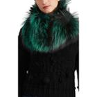 Lilly E Violetta Women's Fox Fur Cowl Scarf - Green