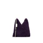 Mm6 Maison Margiela Women's Small Sherpa Triangle Bag - Purple