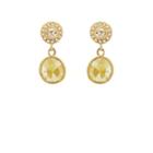 Zoe Women's Yellow & White Diamond Drop Earrings