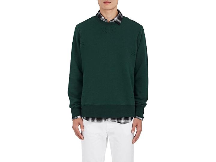 Ovadia & Sons Men's Distressed Cotton-blend Fleece Sweatshirt