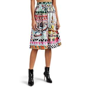Prada Women's Venice-print Cotton Poplin Skirt