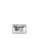 Jerome Dreyfuss Women's Clic Clac Large Metallic Crinkled Leather Clutch - Silver
