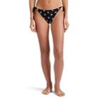 Saint Laurent Women's Bandanna-print String Bikini Bottom - Black