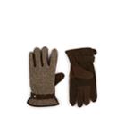Barneys New York Men's Birdseye Wool & Suede Gloves - Brown