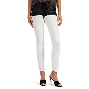 Ben Taverniti Unravel Project Women's Leather-detailed Lace-up Skinny Jeans - White