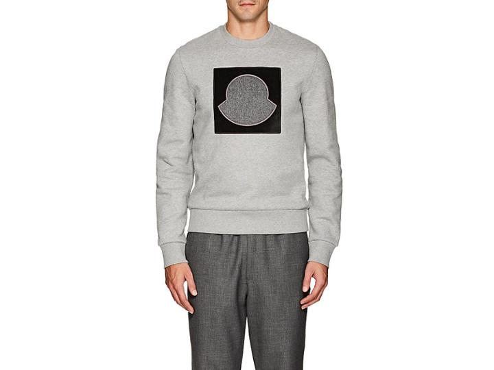 Moncler Men's Logo-appliqud Cotton Fleece Sweatshirt